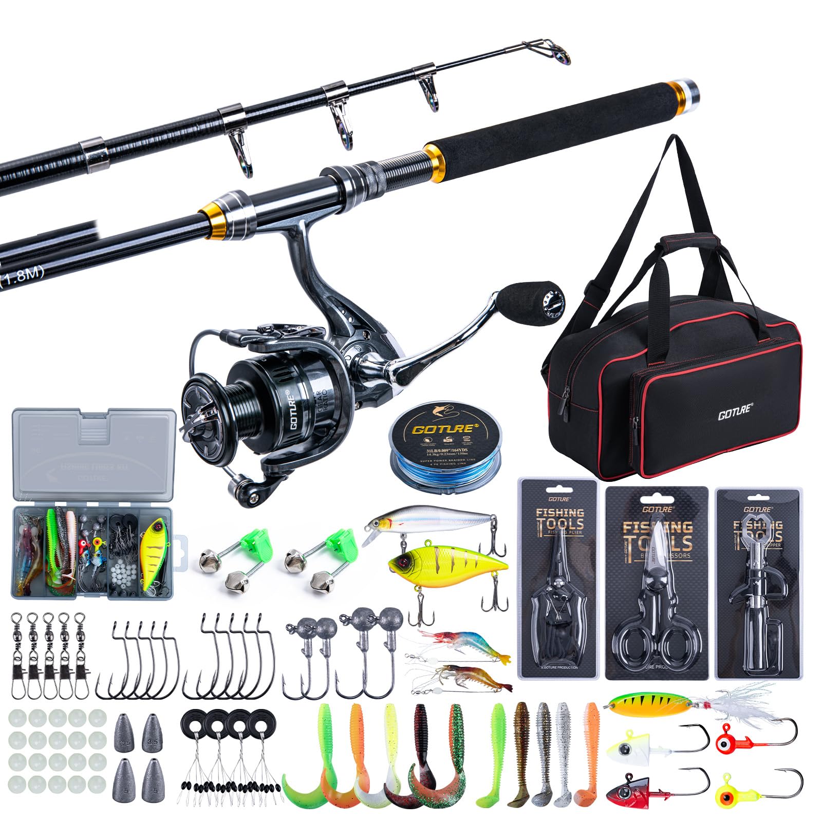 Goture Fishing Telescopic Rod  – Reel Bag recenzja i cena